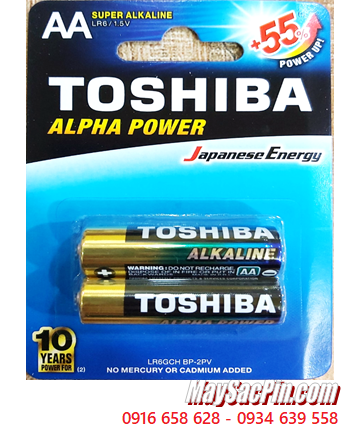 Toshiba Alpha LR6GCH BP-2PV; Pin AA 1.5v Super Alkaline Toshiba Alpha LR6GCH BP-2PV _Vỉ 2viên